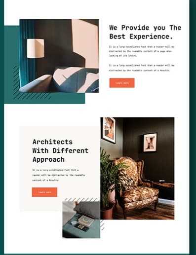 Landing page design